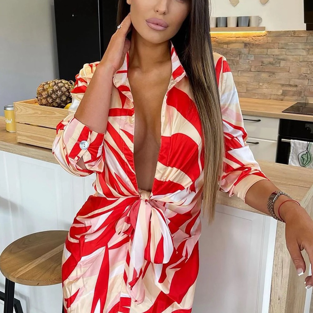 Got What You Need Mini Dress - Orange/Combo - Picture 3 of 7